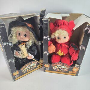 Vintage Small Fry Halloween Dolls Motion-ettes Witch Devil *NOT Working